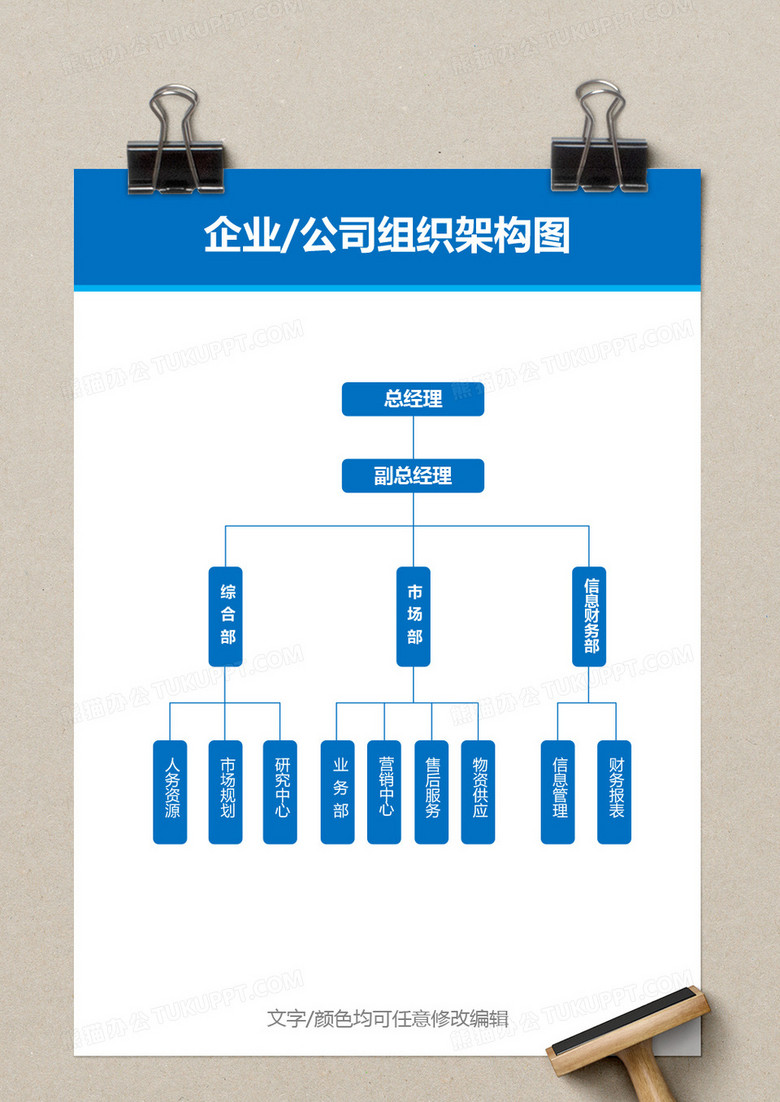 企业公司组织架构图word模板下载_熊猫办公